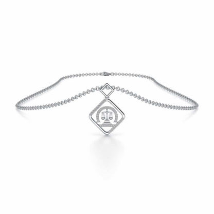 Libra Silver Pendant - White Gold - Image 3