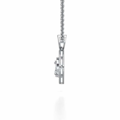 Libra Silver Pendant - White Gold - Image 4