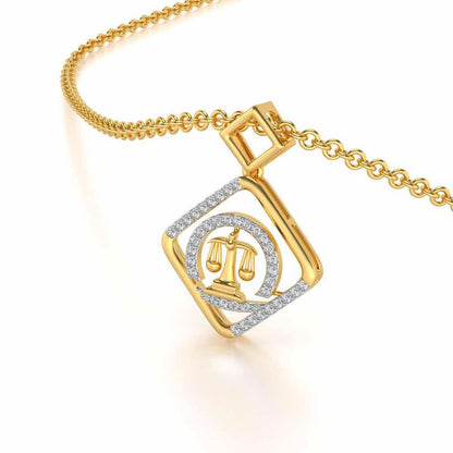 Libra Silver Pendant - Yellow Gold - Image 1