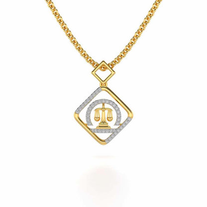Libra Silver Pendant - Yellow Gold - Image 2