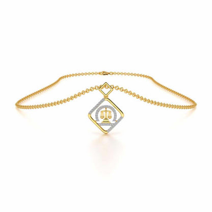 Libra Silver Pendant - Yellow Gold - Image 3