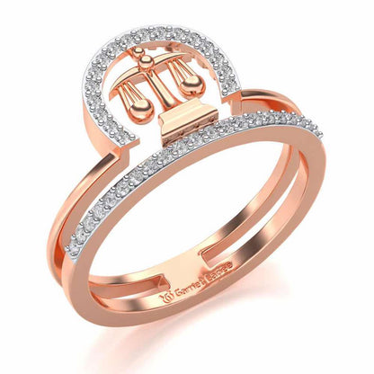 Libra Silver Ring - Rose Gold - Image 1