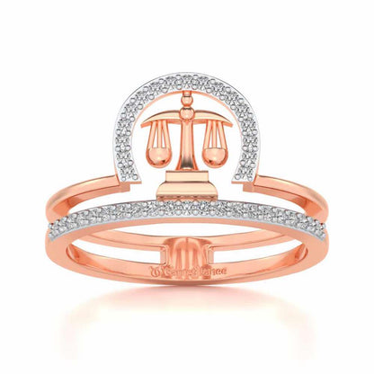 Libra Silver Ring - Rose Gold - Image 2