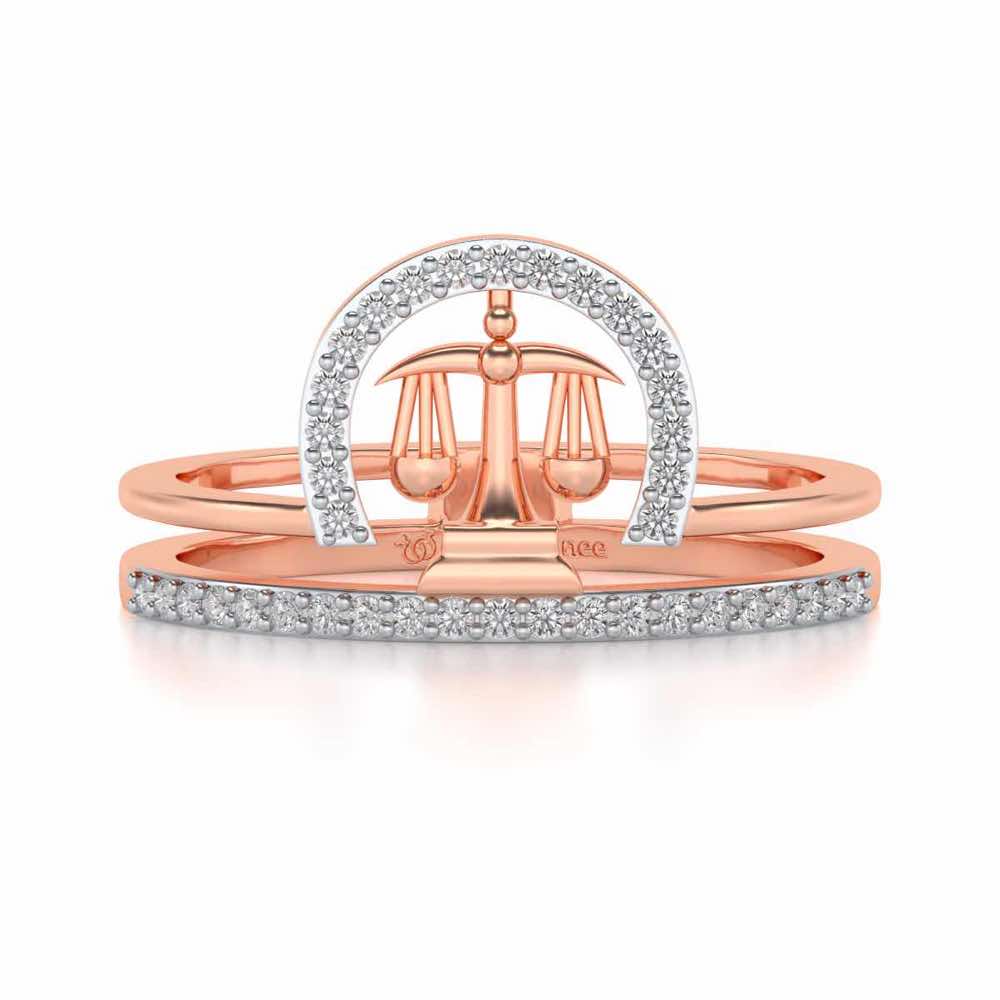 Libra Silver Ring - Rose Gold - Image 5
