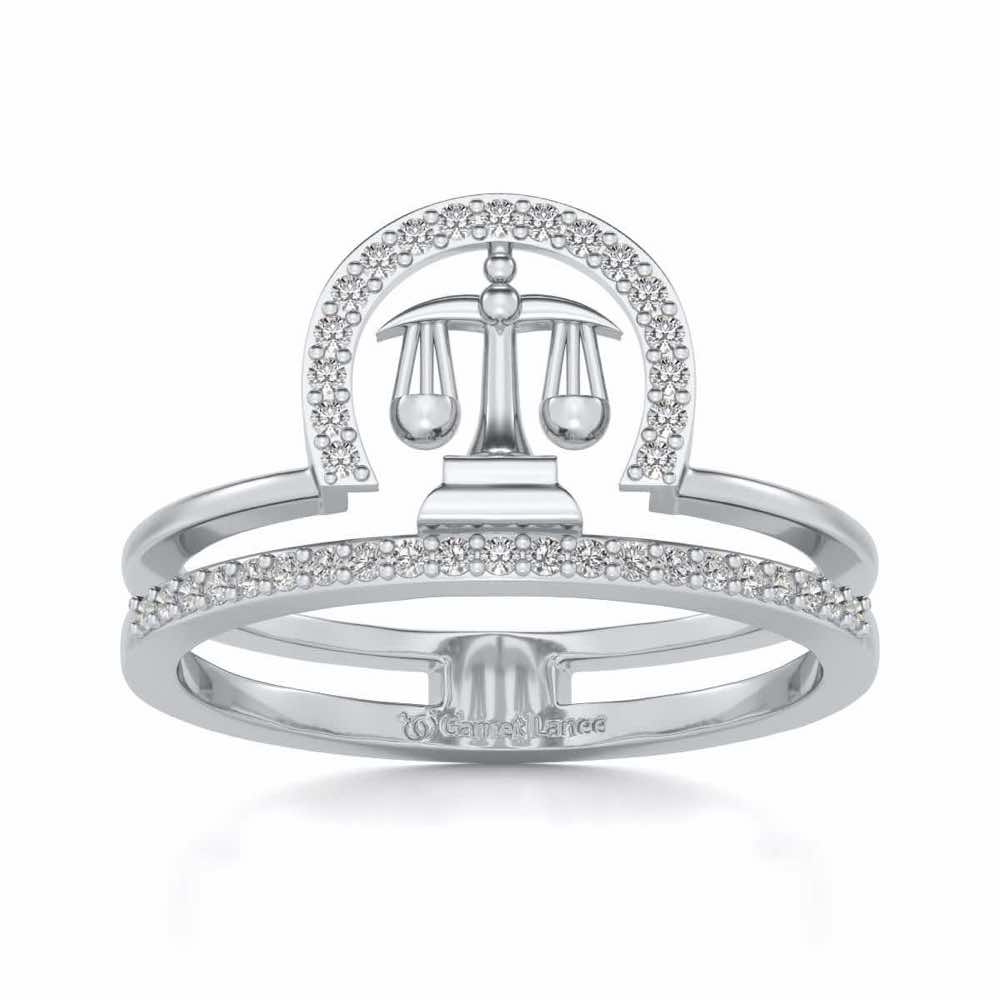 Libra Silver Ring - White Gold - Image 2