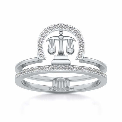 Libra Silver Ring - White Gold - Image 2