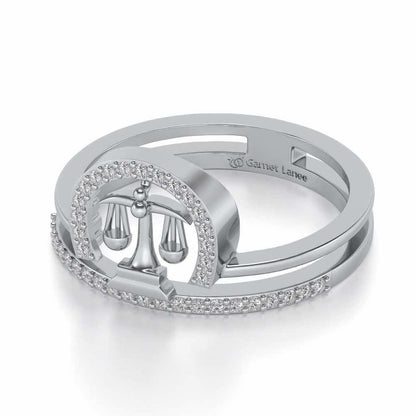 Libra Silver Ring - White Gold - Image 3