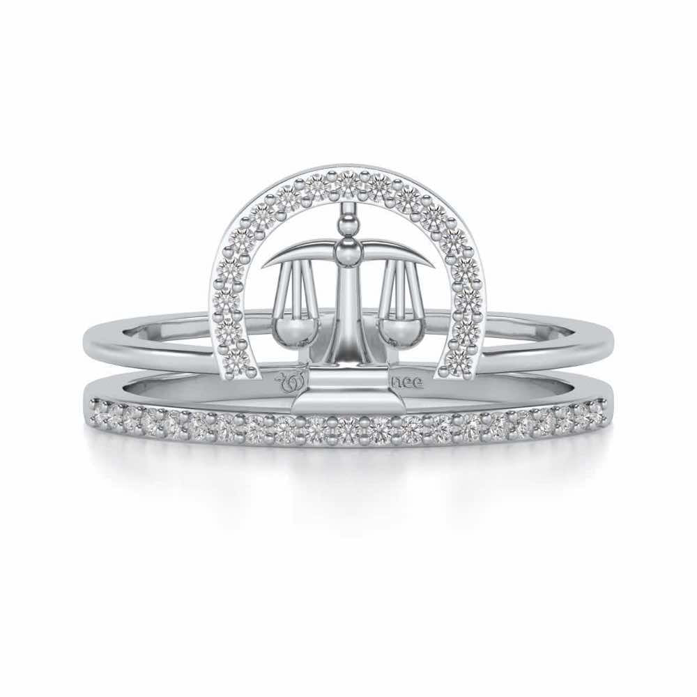 Libra Silver Ring - White Gold - Image 5