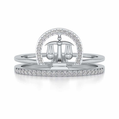 Libra Silver Ring - White Gold - Image 5
