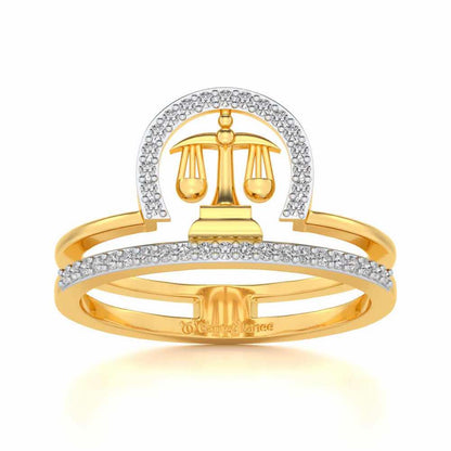 Libra Silver Ring - Yellow Gold - Image 2