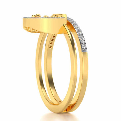 Libra Silver Ring - Yellow Gold - Image 4