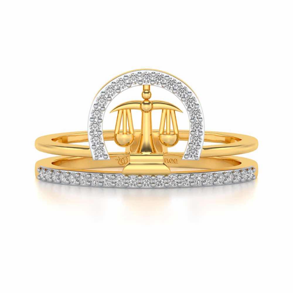 Libra Silver Ring - Yellow Gold - Image 5