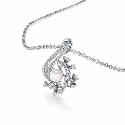 Light Silver Pearl Pendant - White Gold - Image 1