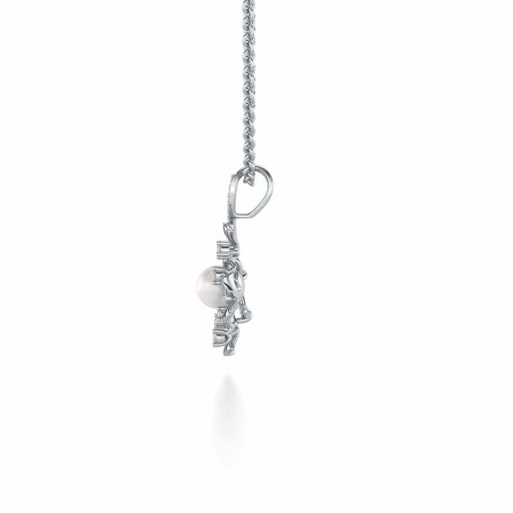 Light Silver Pearl Pendant - White Gold - Image 4