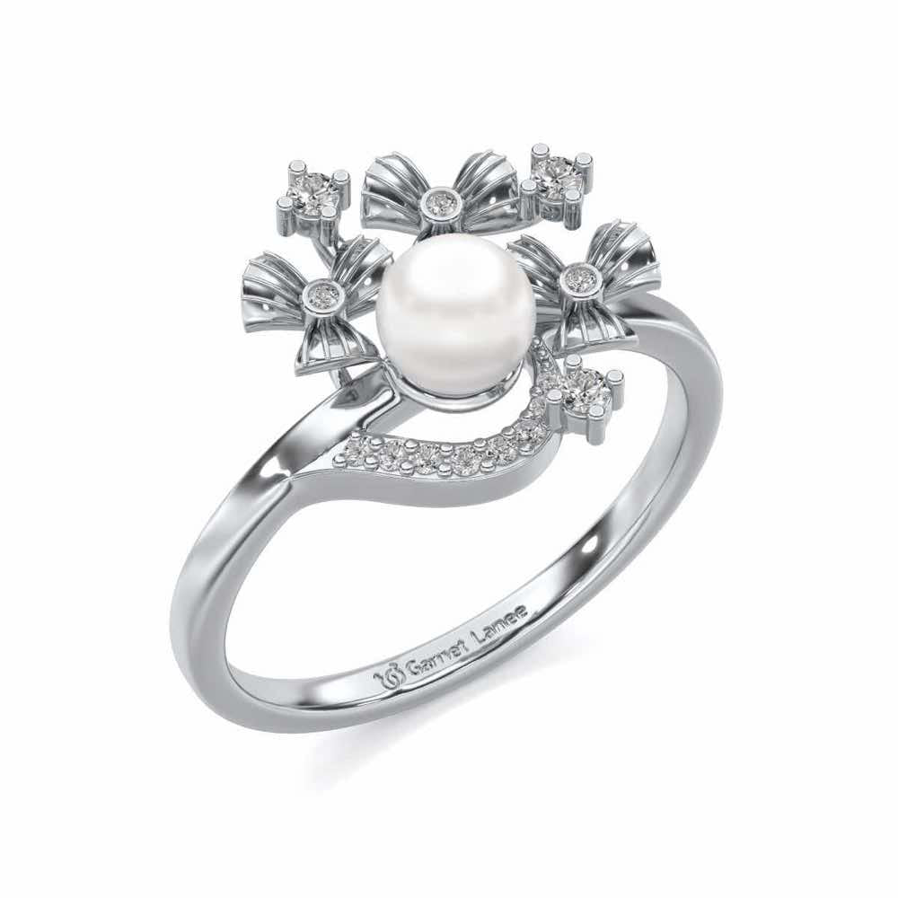 Light Silver Pearl Ring - White Gold - Image 1