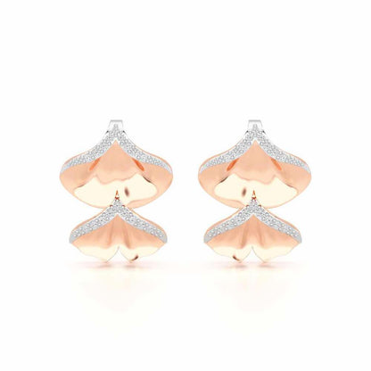 Light Twins Silver Earrings - Rose Gold - Image 1