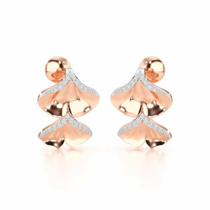 Light Twins Silver Earrings - Rose Gold - Image 2