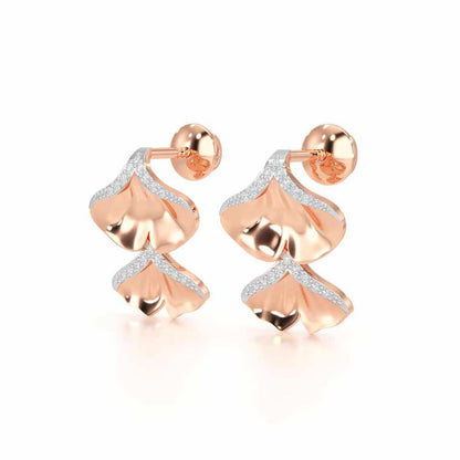 Light Twins Silver Earrings - Rose Gold - Image 3
