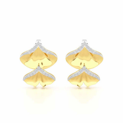 Light Twins Silver Earrings - Yellow Gold - Image 1