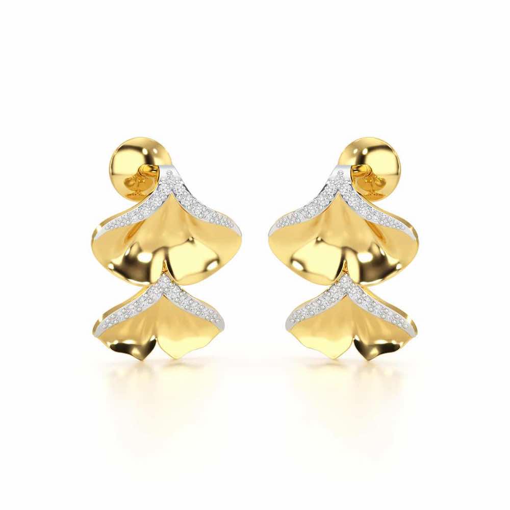 Light Twins Silver Earrings - Yellow Gold - Image 2