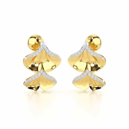 Light Twins Silver Earrings - Yellow Gold - Image 2