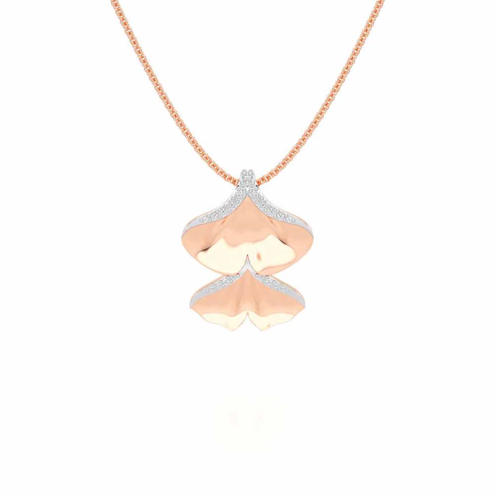 Light Twins Silver Pendant - Rose Gold - Image 1