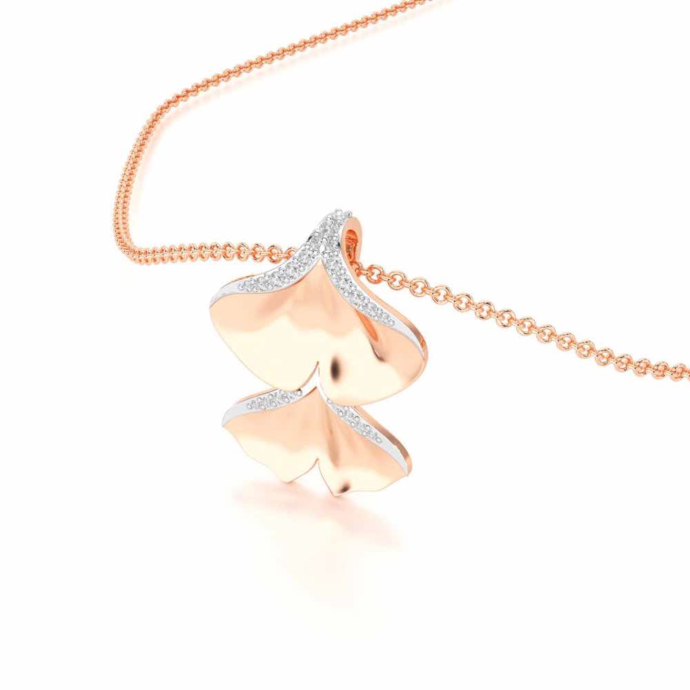 Light Twins Silver Pendant - Rose Gold - Image 2