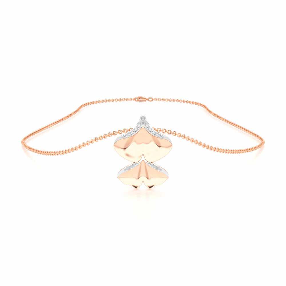 Light Twins Silver Pendant - Rose Gold - Image 3