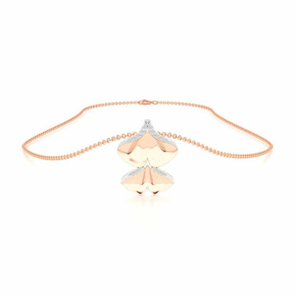 Light Twins Silver Pendant - Rose Gold - Image 3