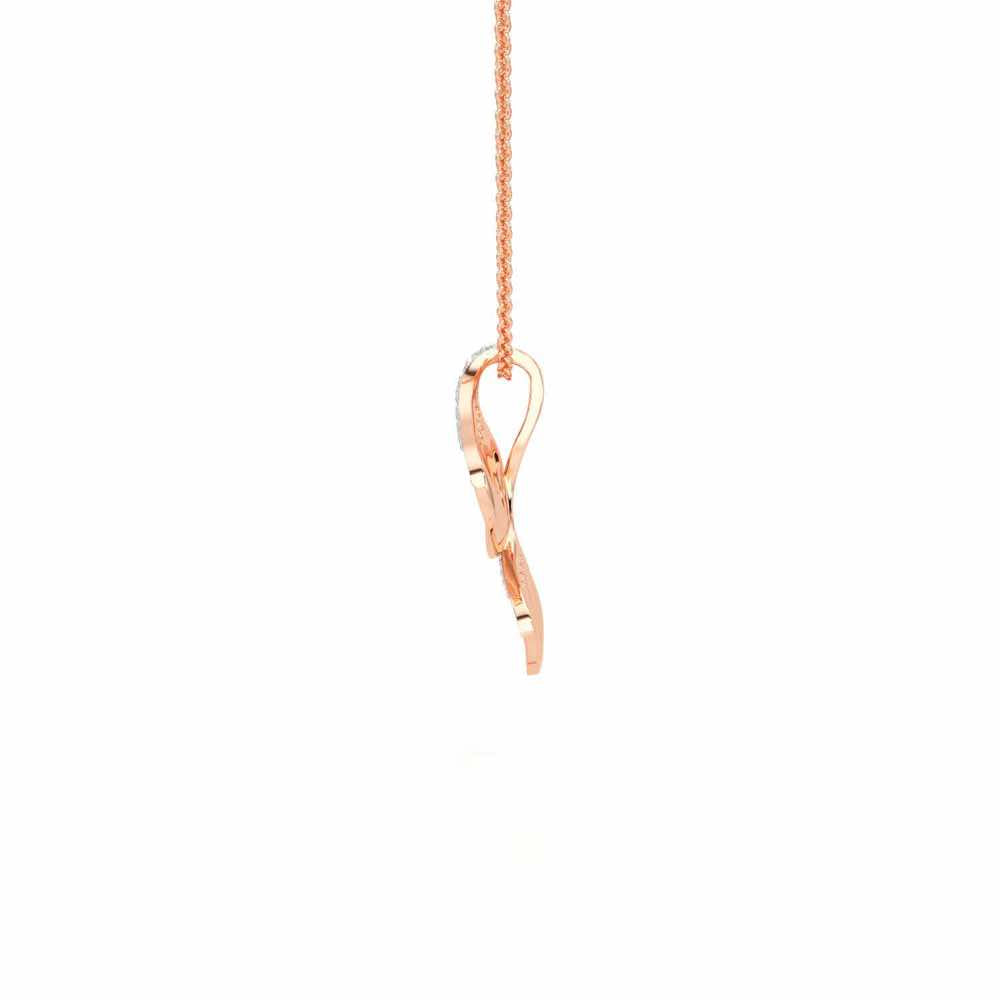 Light Twins Silver Pendant - Rose Gold - Image 4
