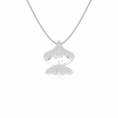 Light Twins Silver Pendant - White Gold - Image 1