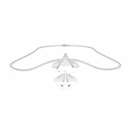 Light Twins Silver Pendant - White Gold - Image 3