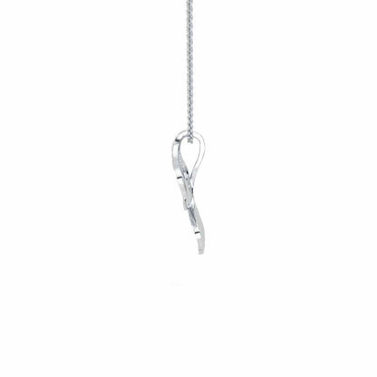 Light Twins Silver Pendant - White Gold - Image 4
