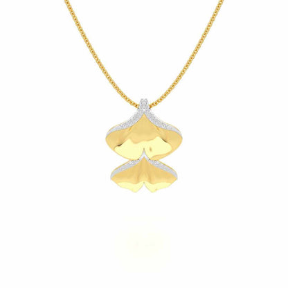 Light Twins Silver Pendant - Yellow Gold - Image 1