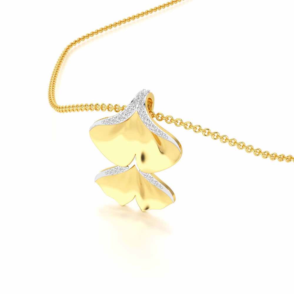 Light Twins Silver Pendant - Yellow Gold - Image 2