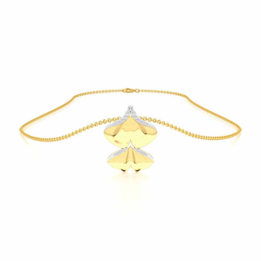 Light Twins Silver Pendant - Yellow Gold - Image 3