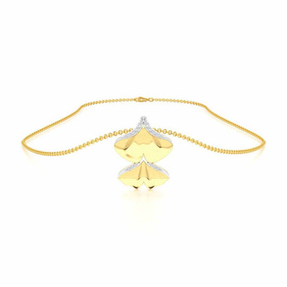 Light Twins Silver Pendant - Yellow Gold - Image 3
