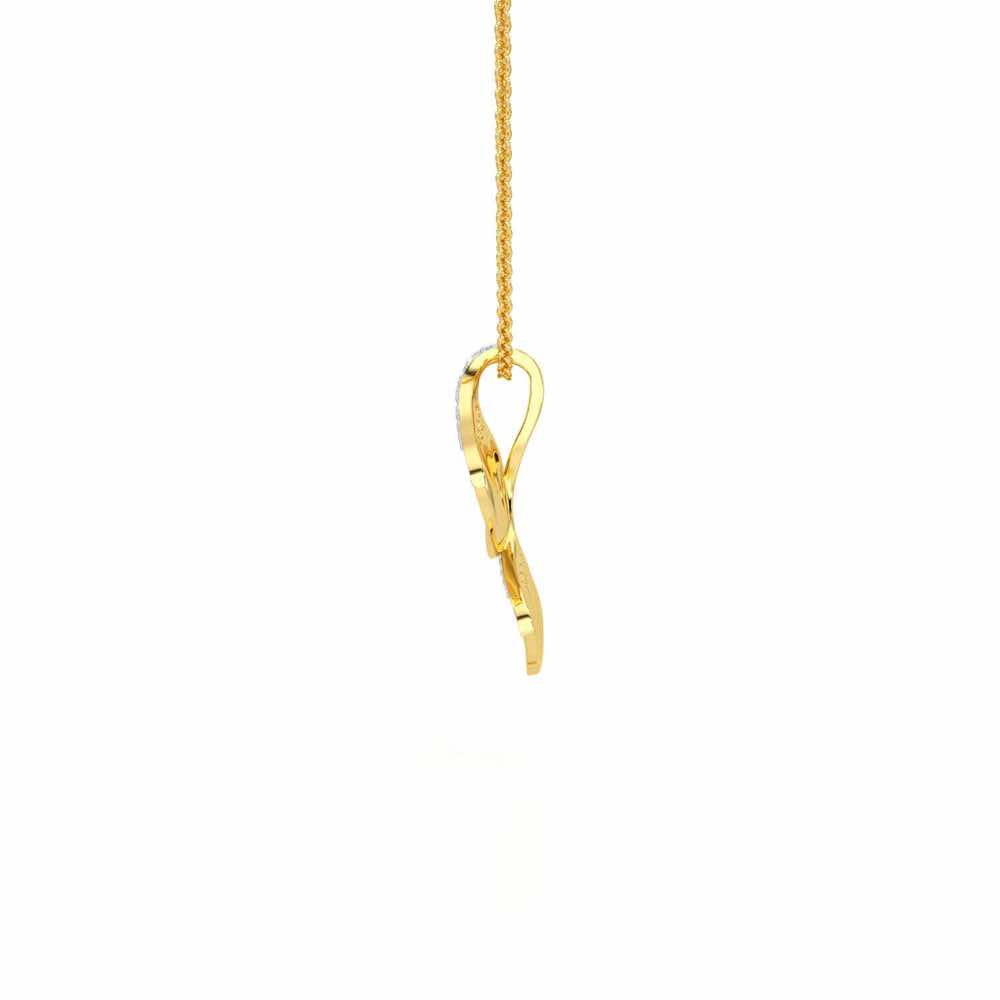 Light Twins Silver Pendant - Yellow Gold - Image 4
