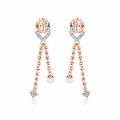 Lighten Silver Dangler Earrings - Rose Gold - Image 1