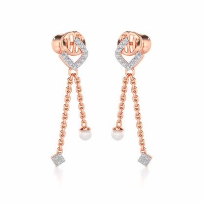 Lighten Silver Dangler Earrings - Rose Gold - Image 2