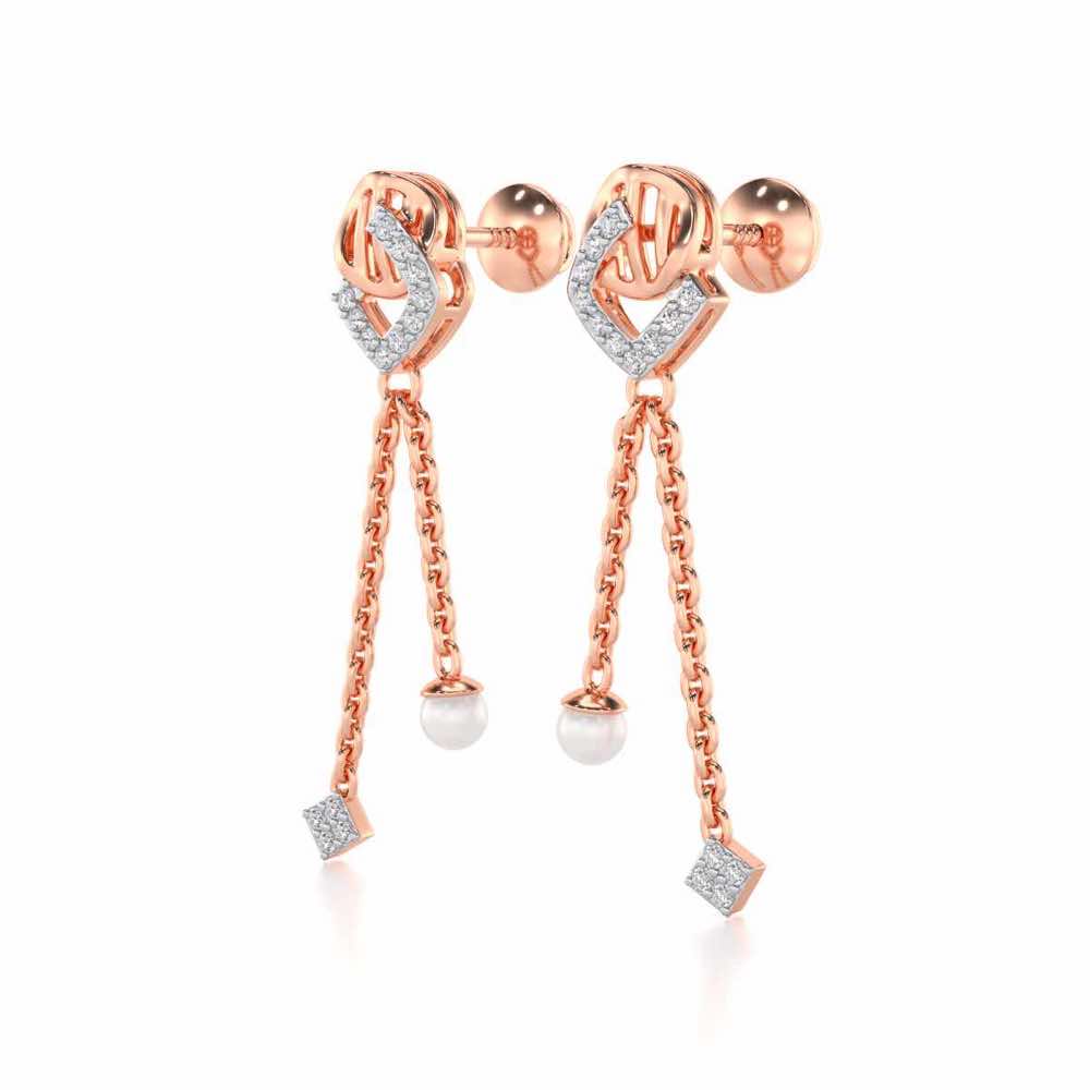Lighten Silver Dangler Earrings - Rose Gold - Image 3