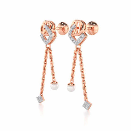 Lighten Silver Dangler Earrings - Rose Gold - Image 3