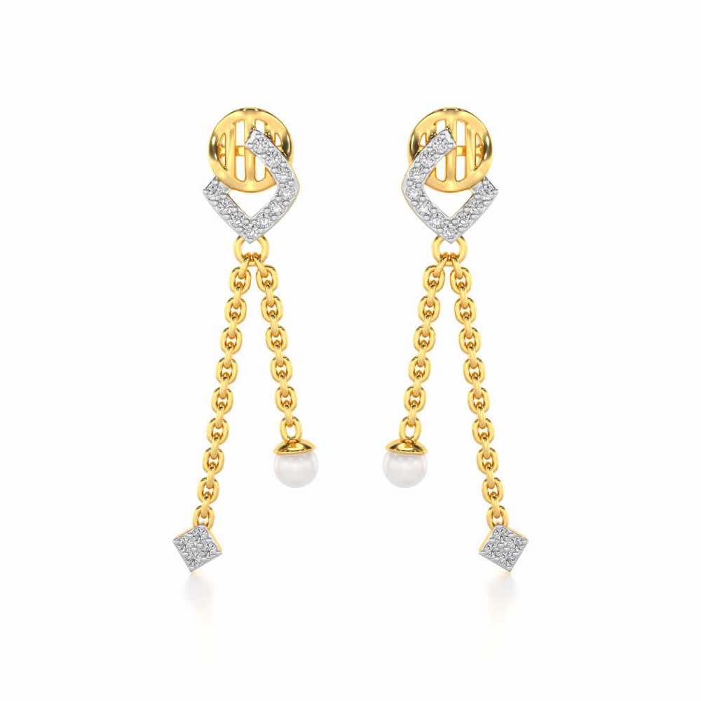 Lighten Silver Dangler Earrings - Yellow Gold - Image 1
