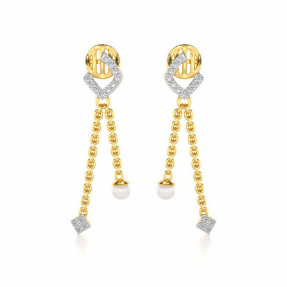 Lighten Silver Dangler Earrings - Yellow Gold - Image 1