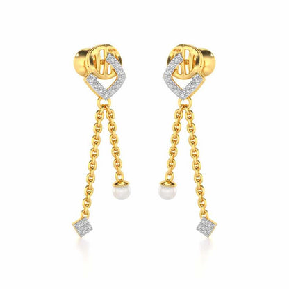 Lighten Silver Dangler Earrings - Yellow Gold - Image 2