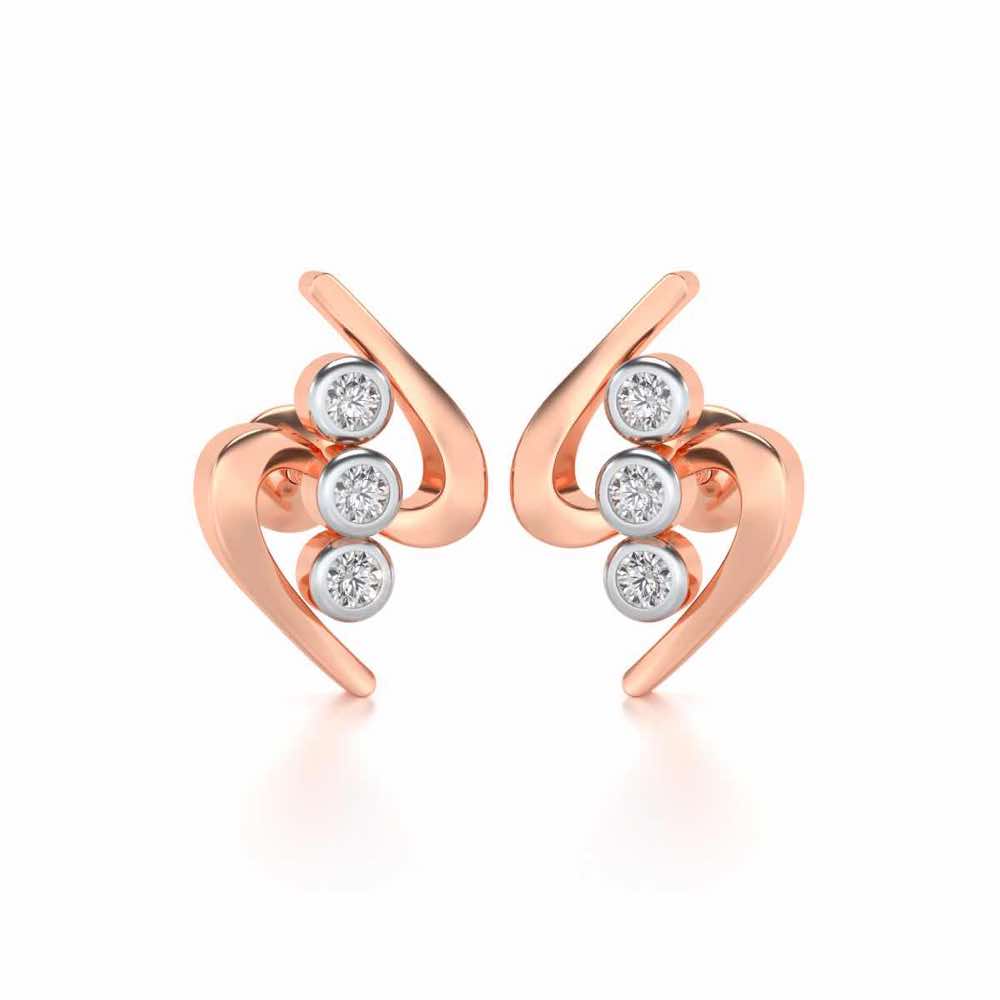 Lightening Silver Earrings - Rose Gold - Image 1