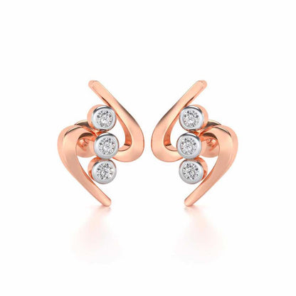 Lightening Silver Earrings - Rose Gold - Image 1
