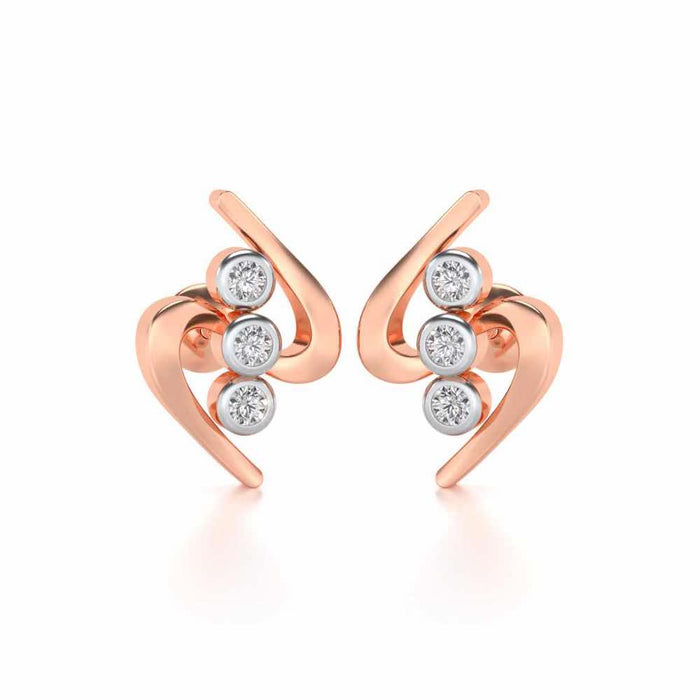 Lightening Silver Earrings - Rose Gold - Image 1
