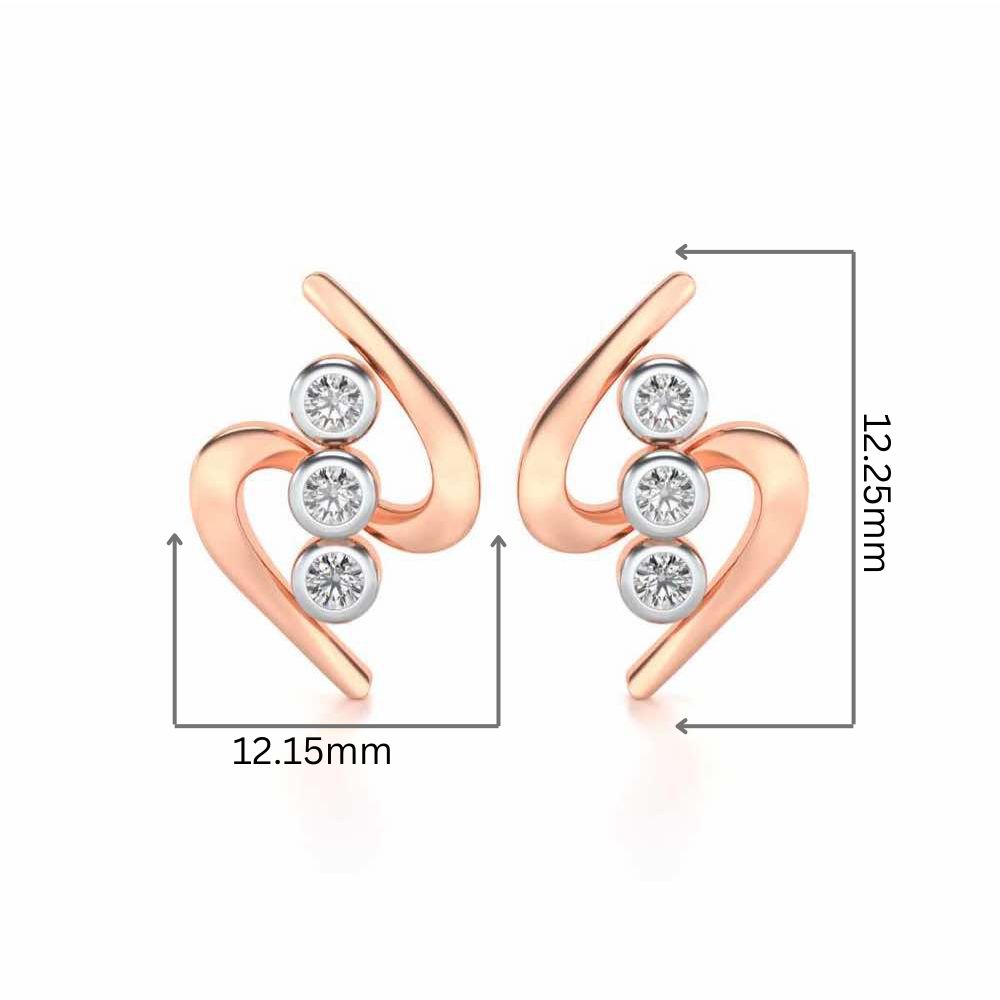 Lightening Silver Earrings - Rose Gold - Image 2
