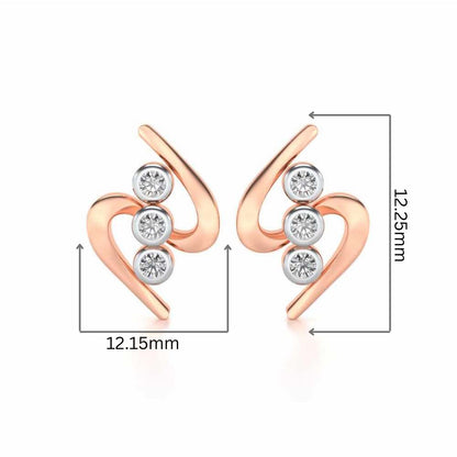 Lightening Silver Earrings - Rose Gold - Image 2